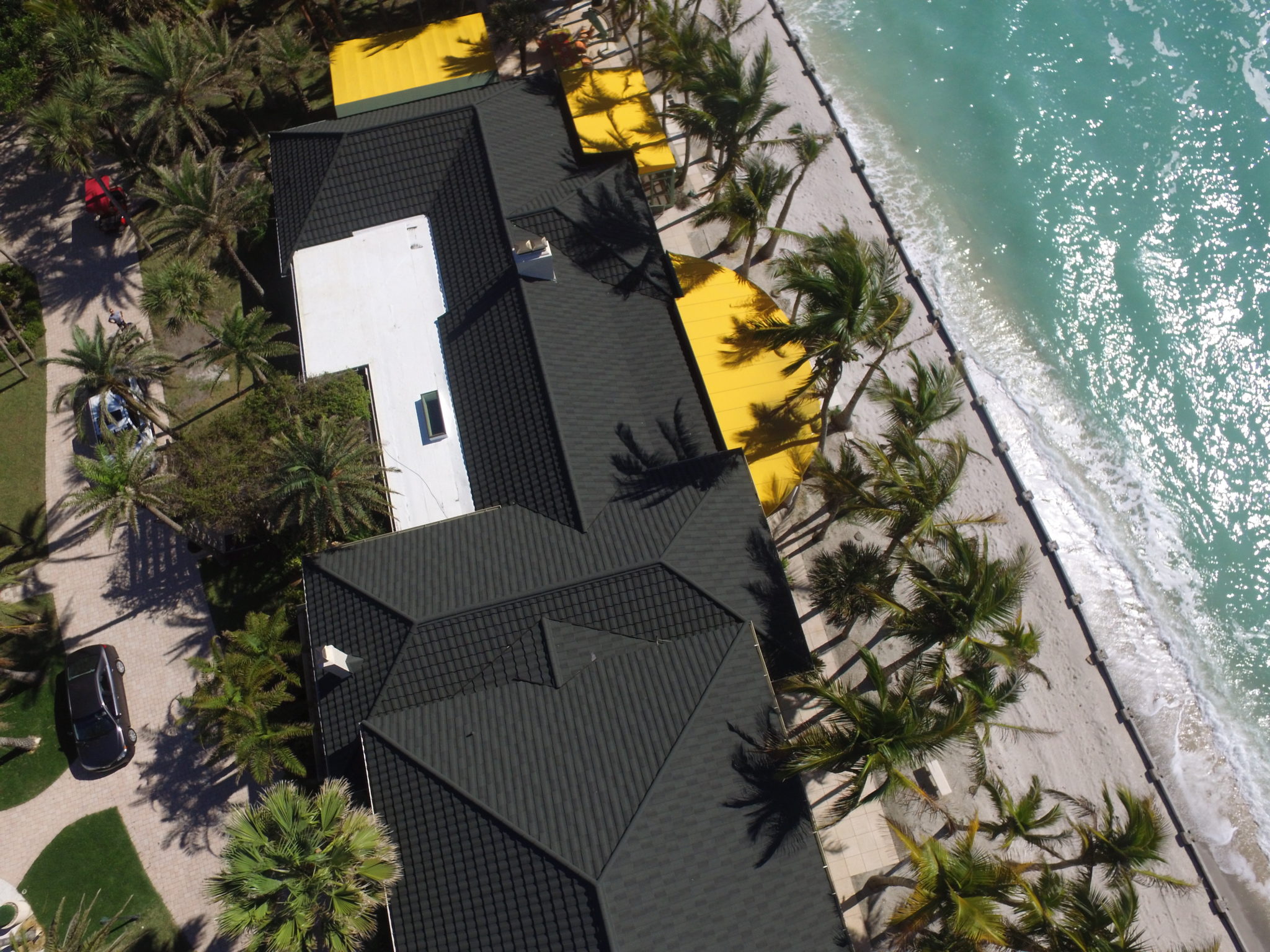 Galloway Roofing stone-coated steel roof on a beachfront Southwest Florida home