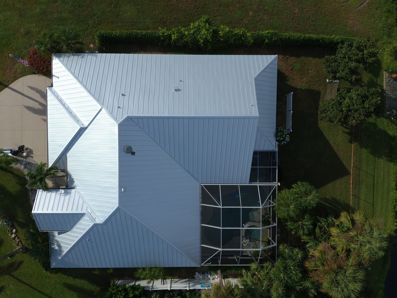 Standing seam metal roof installation by Galloway Roofing