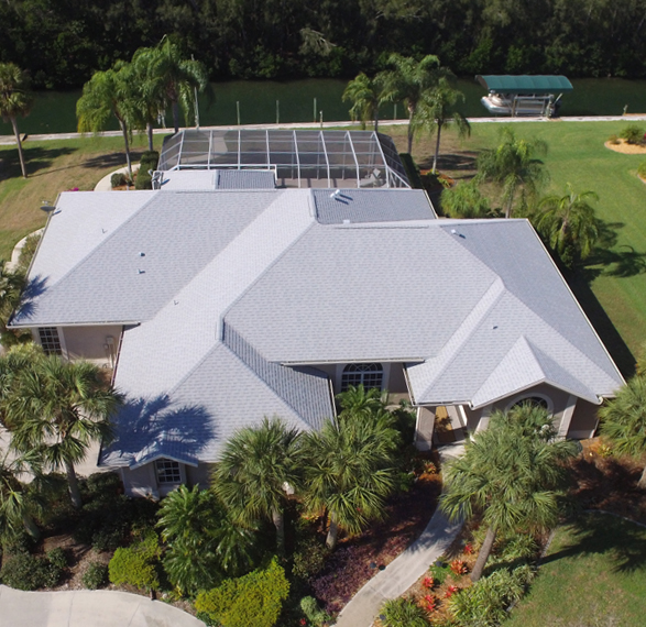 Architectural GAF shingle roof installed by Galloway Roofing